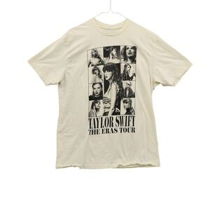 Taylor Swift Women Eras Tour Concert Tee L Cream Graphic T-Shirt 2023 Merch